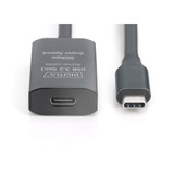 Digitus Aktives USB 3.2 Gen 1 Verlängerungskabel, USB-C Stecker > USB-C Buchse schwarz, 10 Meter, Repeater Kabel