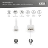 Digitus USB 2.0 Daten-/Ladekabel USB-A > Lightning, MFI zertifiziert weiß, 1 Meter, PD, Laden mit bis zu 12 Watt