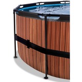 Exit Toys Wood Pool, Frame Pool Ø 427x122cm, Schwimmbad braun, mit Filterpumpe