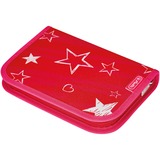 Herlitz SoftLight Plus Stars&Strips, Schulranzen rot, inkl. befülltem 16 tlg. Schüleretui, Faulenzermäppchen, Sportbeutel