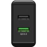 goobay Dual-USB Schnellladegerät USB/QC3.0 28W schwarz