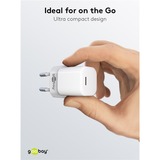 goobay USB-C Schnellladegerät Nano, PD, GaN, 20 Watt weiß, 1x USB-C, Power Delivery 3.0