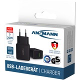 Ansmann Home Charger HC218PD, Ladegerät schwarz, Power Delivery & Quick Charge Technologie