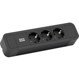 Bachmann PRIMO 2 Steckdosenleiste 3-fach schwarz, 2 Meter Kabel