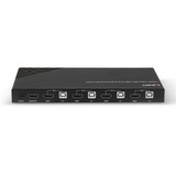 Lindy 4 Port KVM Switch HDMI 4K60, USB 2.0 & Audio, KVM-Switch schwarz