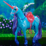 Spin Master Unicorn Academy - Einhorn River, Spielfigur 28 cm groß, mit echter Mähne und Schweif, abnehmbarem Zaumzeug, Sattel und Bürste