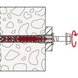 fischer Langschaftdübel DuoXpand 10x200 FUS hellgrau/rot, 50 Stück