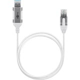 goobay Ethernet-Adapterkabel USB-A 3.2 Gen1 > RJ-45, Slim weiß, 5 Meter
