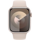 Apple Watch Series 9, Smartwatch silber/hellbeige, Aluminium, 45 mm, Sportarmband