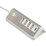 Brennenstuhl estilo USB-Multiladegerät weiß/edelstahl, 5x USB, PD 20 Watt