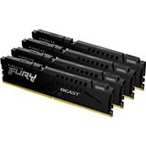 Kingston FURY DIMM 64 GB DDR5-5200 (4x 16 GB) Quad-Kit, Arbeitsspeicher schwarz, KF552C40BBK4-64, Fury Beast, INTEL XMP