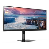 AOC U34V5C/BK, LED-Monitor 86.4 cm (34 Zoll), schwarz, WQHD, VA, USB-C, 100Hz Panel