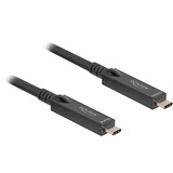 DeLOCK Aktives Optisches USB-C 8K Video + Daten + PD Kabel schwarz, 8 Meter, PD 60 Watt