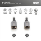 Digitus 4K USB-C AOC AV-Anschlusskabel schwarz, 10 Meter