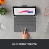 Logitech Combo Touch, Tastatur grau, DE-Layout, Scherenmechanik, für iPad 10. Generation