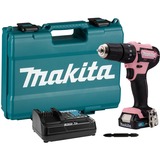 Makita Akku-Schlagbohrschrauber HP333DSAP, 12Volt rosa/schwarz, Li-Ionen Akku 2,0Ah, Koffer