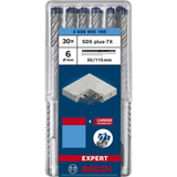 Bosch Professional EXPERT Hammerbohrer SDS-plus-7X, Ø 6mm, 30 Stück Arbeitslänge 50mm