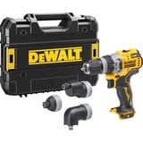 DEWALT Akku-Bohrschrauber DCD703NT, 12Volt gelb/schwarz, ohne Akku und Ladegerät, in TSTAK Box, 4 Wechselköpfe