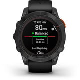 Garmin fēnix 7 Pro - Solar Edition, Smartwatch schwarz/grau, 47 mm, mit schwarzem Silikon-Armband