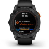 Garmin fēnix 7 Pro - Solar Edition, Smartwatch schwarz/grau, 47 mm, mit schwarzem Silikon-Armband