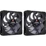 Noctua NF-A12x25 G2 PWM Sx2-PP chromax.black, Gehäuselüfter schwarz, PWM-Anschluss, 2 Lüfter, 120 mm