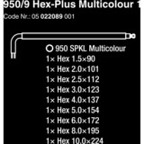 Wera 950/9 Hex-Plus Multicolour 1 Winkelschlüsselsatz, 9-teilig, Schraubendreher mit Halteclip, BlackLaser-Oberfläche