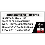 COBI Jagdpanzer 38(t) "Chwat" (Brave), Konstruktionsspielzeug Maßstab 1:28