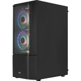 Aerocool Quantum Mesh-G-BK-v3, Tower-Gehäuse schwarz/grau, Seitenteil aus Tempered Glass