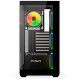 Krux EXO , Tower-Gehäuse schwarz, Tempered Glass x 2