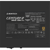 Montech CENTURY II 1200, PC-Netzteil silber, 1x 12-Pin High Power GPU, 6x PCIe, Kabelmanagement, 1200 Watt