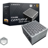 Montech CENTURY II 1200, PC-Netzteil silber, 1x 12-Pin High Power GPU, 6x PCIe, Kabelmanagement, 1200 Watt