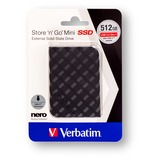 Verbatim Store 'n' Go Mini 512 GB, Externe SSD schwarz, USB-C 3.2 Gen 1 (5 Gbit/s)