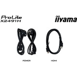 iiyama ProLite X2491H-B1, LED-Monitor 60.5 cm (23.8 Zoll), schwarz (matt), FullHD, IPS, HDMI, DP, 120Hz Panel