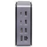 Digitus 14 Port Dockingstation grau/schwarz, HDMI, DP, USB-A, USB-C, USB4, 3,5mm, SD/MicroSD, 8K