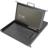 Digitus Modulare HD LCD KVM Konsole mit 17" TFT 8 Port HDMI, KVM-Switch schwarz, deutsches Tastaturlayout, 8 Port HDMI KVM-Switch, Touchpad