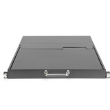 Digitus Modulare HD LCD KVM Konsole mit 17" TFT 8 Port HDMI, KVM-Switch schwarz, deutsches Tastaturlayout, 8 Port HDMI KVM-Switch, Touchpad