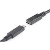 Digitus USB 2.0 Verlängerungskabel, USB-C Stecker > USB-C Buchse schwarz, 2 Meter, PD 60 Watt