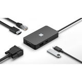 Microsoft Surface USB-C Travel Hub, Dockingstation schwarz, HDMI, RJ-45, USB-A, USB-C