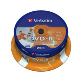 Verbatim DVD-R 4,7 GB, DVD-Rohlinge 16fach, 25 Stück