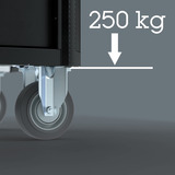 Wera 9702 Tool Rebel Werkstattwagen Stainless XXL 2, mit Bestückung, Werkzeugwagen schwarz/silber,  202-teilig, im exklusiven Tool Rebel Design