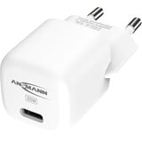 Ansmann Home Charger HC130PD-mini, 30 Watt, Ladegerät weiß, 1x USB-C, GaN, PowerDelivery, Multisafe-Technologie