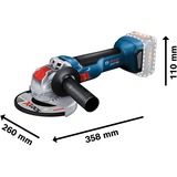 Bosch X-LOCK Akku-Winkelschleifer GWX 18V-10 Professional solo, 18Volt blau/schwarz, ohne Akku und Ladegerät, mit L-BOXX