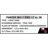 COBI Panzer 38(t) / (ČKD) LT vz.38, Konstruktionsspielzeug 