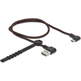 DeLOCK Easy-USB 2.0 Typ-A auf Typ Micro-B, Kabel schwarz/rot, gewinkelt links / rechts