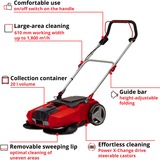 EINHELL Power X-Change Akku-Kehrmaschine TE-SW 18/610 Li-Solo, 18Volt rot/schwarz, ohne Akku und Ladegerät