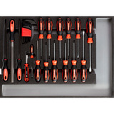 GEDORE Werkzeugsatz Schraubendreher + Feilen in CT-Modul, 26-teilig, Werkzeug-Set schwarz/rot, (R22350002)