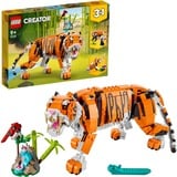 LEGO 31129 Creator 3-in-1 Majestätischer Tiger, Konstruktionsspielzeug 3-in-1 Tierfiguren-Set, Panda oder Fisch