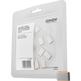Lindy USB Typ C Port Schloss 10 Stück, Sicherheit orange, Schlüssel separat erhältlich