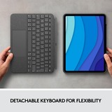 Logitech Combo Touch für iPad Pro 11 Zoll (1./2./3./4. Generation), Tastatur grau, DE-Layout, abnehmbares Tastatur-Case