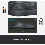 Logitech ERGO K860, Tastatur schwarz, DE-Layout, schmutzabweisendes Material, kompatibel mit Windows/Mac